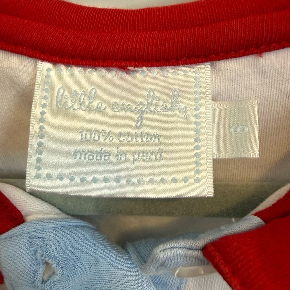 Little English Cotton Red White and Blue Girls Dress Size 6 STAINS